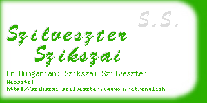 szilveszter szikszai business card